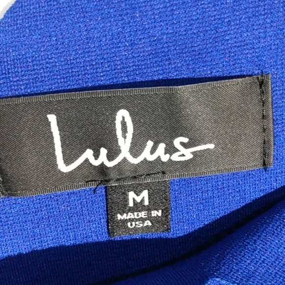 LULU'S  NWT ALLYSIN ROYAL BLUE SCALLOPED HEM BODYCON MINI DRESS SIZE MEDIUM - Picture 8 of 12